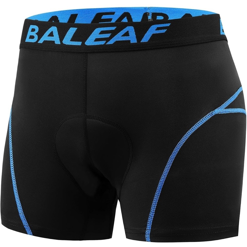 Baleaf Black Athletic Shorts with Blue Trim